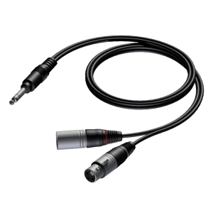Kabel PROCAB CAB709/3, 6.3 mm jack (M) stereo do XLR (M) i XLR (F)