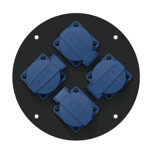 Centralna płytka przyłączeniowa PROCAB CRP244F, 4 x złącze Schuko (IP44)