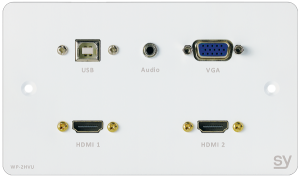 Panel ścienny SY WP-2HVU-BW 2x HDMI, 1x VGA i Audio, 1x USB-B (Biały) UK