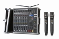 DELTA AUDIO DPM8-2H - mikser ze wzmacniaczem, odtwarzaczem USB, Bluetooth, 2 mikrofonami bezprzewodowymi do ręki, moc 2 x 500 W RMS/8Ohm