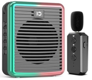 Głośnik dla przewodnika, nauczyciela, wzmacniacz głosu 10W, bluetooth 5.3, wejście mikrofonowe, USB-C, microSD, kolor zielono złoty - M2